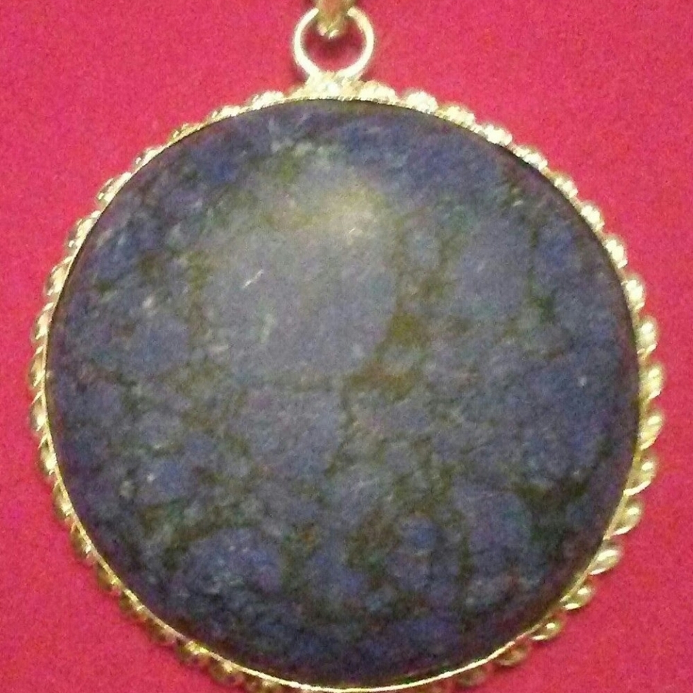 GENUINE LARGE BLUE MEDALLION TURQUOISE PENDANT
